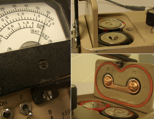 Survey meters and battery compartments